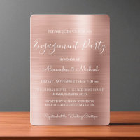 Rose Gold und Rosa Blush Moderne Engagement Party