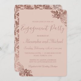 Rose Gold und Rosa Blush Rose Engagement Partei Einladung