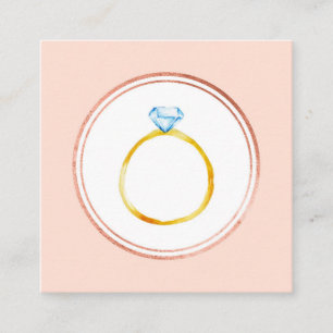 Rose Gold und rosa Diamant Hochzeitsplaner Quadratische Visitenkarte