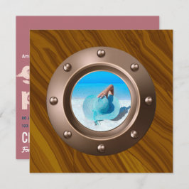 Rose Gold und Rosa Nautischer Abschluss Foto Einladung