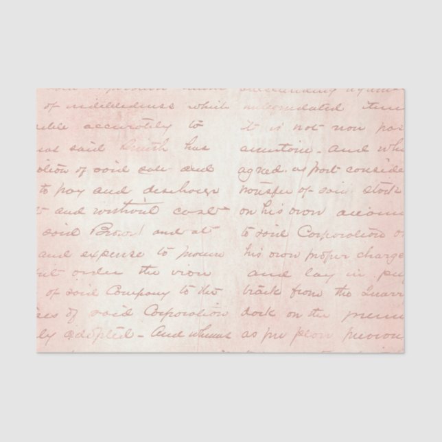 Rose Gold und Rosa Vintage Kalligraphie Seidenpapier (Vorderseite)