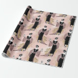 Rose Gold und Rosa Weinkultur und Erde Geschenkpapier<br><div class="desc">Rose Gold und rot rosa Paris Vintagen Wein Art Nouveau Muster Packpapier.</div>