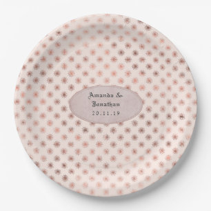 Rose Gold und Roséfolie Hochzeit Pappteller