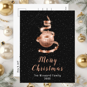 Rose Gold und Schwarz Ornament Frohe Weihnachten