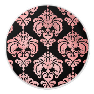 Rose Gold und schwarze Damast elegante Schlafzimme Keramikknauf