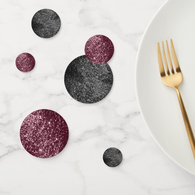 Rose Gold und Schwarzer Glitzer Konfetti (Gruppe)