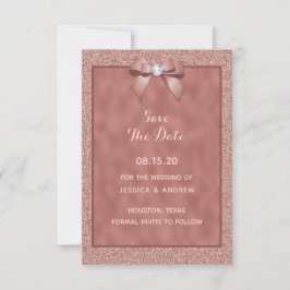 Rose Gold und stilvoller Glitzer Save The Date