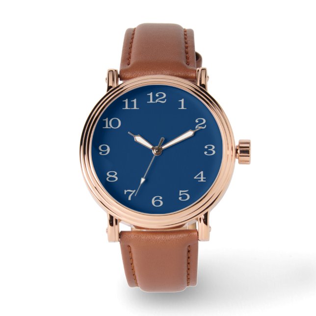 Rose Gold und Weiß Armbanduhr (Vorderseite)