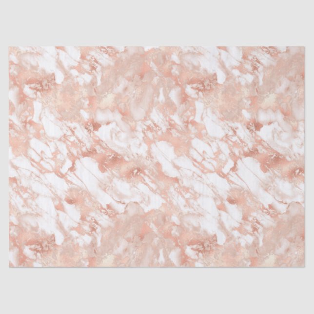 Rose Gold und Weißer Marmor Dekoration Seidenpapier (Vorderseite)