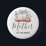 Rose Gold und White Pumpkin Hochzeit im Herbst Button<br><div class="desc">Hochzeitsknopf für Mutter,  Vater,  Schwester,  Bruder der Braut oder des Bräutigams</div>