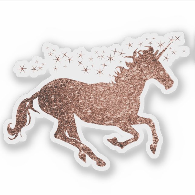 Rose Gold Unicorn Aufkleber (Vorderseite)