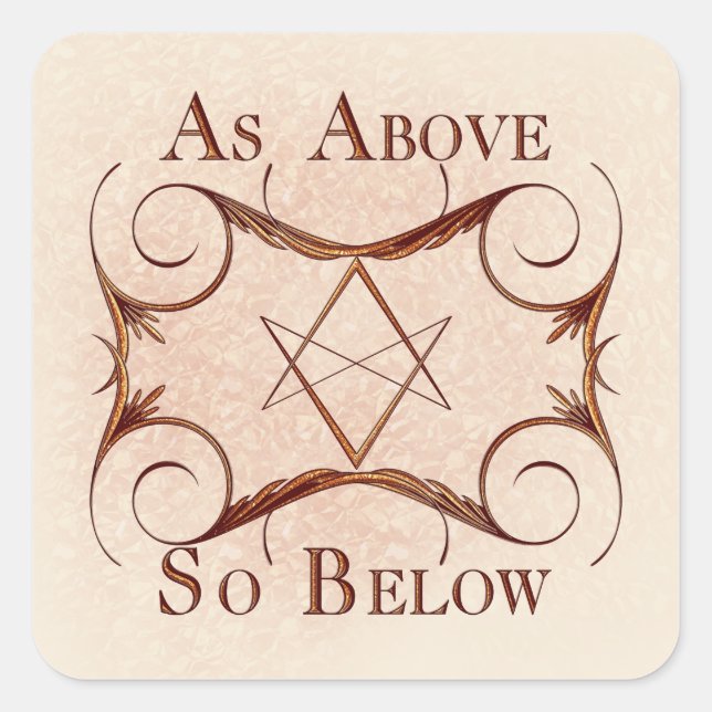 Rose Gold Unicursal Quadratischer Aufkleber (Vorderseite)