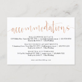 Rose Gold Unterkünfte Info Card Begleitkarte