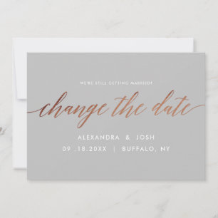 Rose Gold verändern das Datum Hochzeitaufschub Save The Date