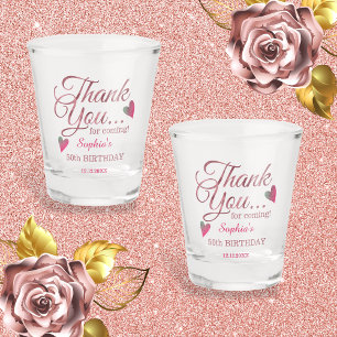 Rose Gold Vielen Dank 50. Geburtstagsparty-Favorit Schnapsglas
