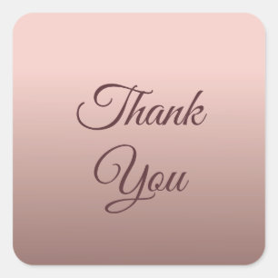 Rose Gold Vielen Dank Typografie Skriptvorlage Quadratischer Aufkleber