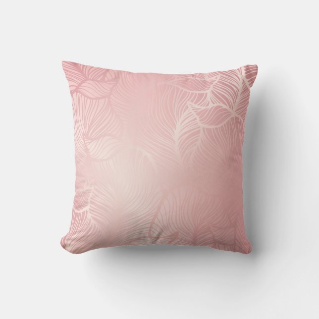 Rose Gold Vintag Damask Kissen (Vorderseite)