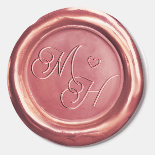 Rose Gold Vintage Initialen Benutzerdefinierte Hoc Runder Aufkleber