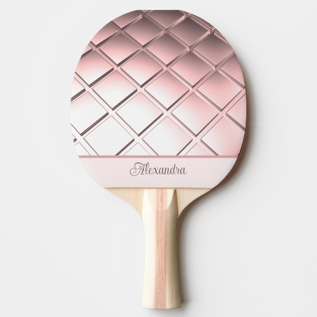 Rose Gold Waffle Personalisiert Tischtennis Schläger (Vorderseite)