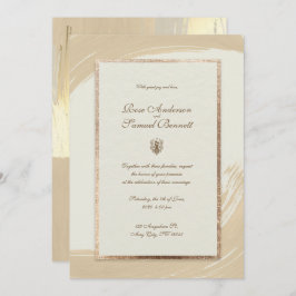 Rose Gold Wasserfarbe Pinselstriche Einladung Hoch