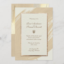 Rose Gold Wasserfarbe Pinselstriche Einladung Hoch