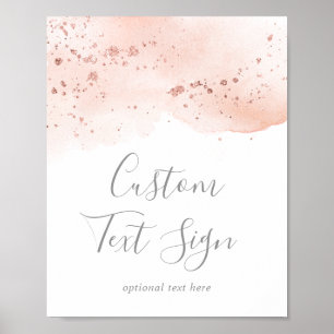 Rose Gold Wasserfarbe Schild mit individuellem Tex