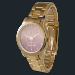 Rose Gold Watch mit benutzerdefinierten Textnamen Armbanduhr<br><div class="desc">Uhren mit benutzerdefinierten Text Rose Gold Blush Glitzer Sparkle Tropfen Rosa Hochzeit oder Party Supplies / Geschenk - Fügen Sie Ihren einzigartigen Text / Name oder entfernen Text - Make Your Special Gift - Neu vergrössern und verschieben oder entfernen und fügen Sie Text / Elemente mit Anpassungstool. Design von MIGNED....</div>
