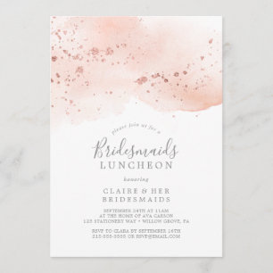 Rose Gold Watercolor Bridesmaids Einladung