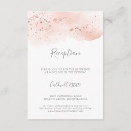 Rose Gold Watercolor Hochzeitsempfehlung Beipackka Begleitkarte