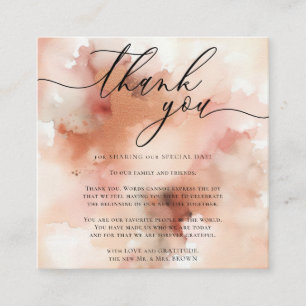 Rose Gold Watercolor Pink Hochzeit Vielen Dank Begleitkarte