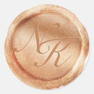 Rose Gold Wax Siegel Aufkleber