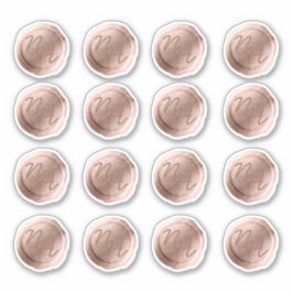 Rose Gold Wax Siegel Initials Wedding Monogram Aufkleber