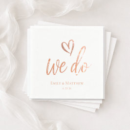 Rose Gold We Do Wedding Napkin Serviette