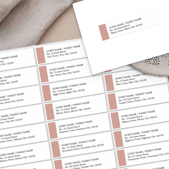 Rose Gold Wedding 30 Guest Address Labels (Von Creator hochgeladen)