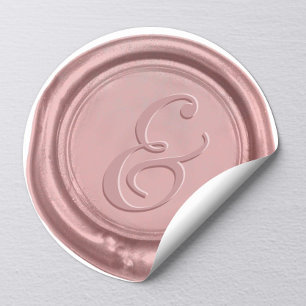 Rose Gold Wedding Ampersand Wax Siegel Runder Aufkleber