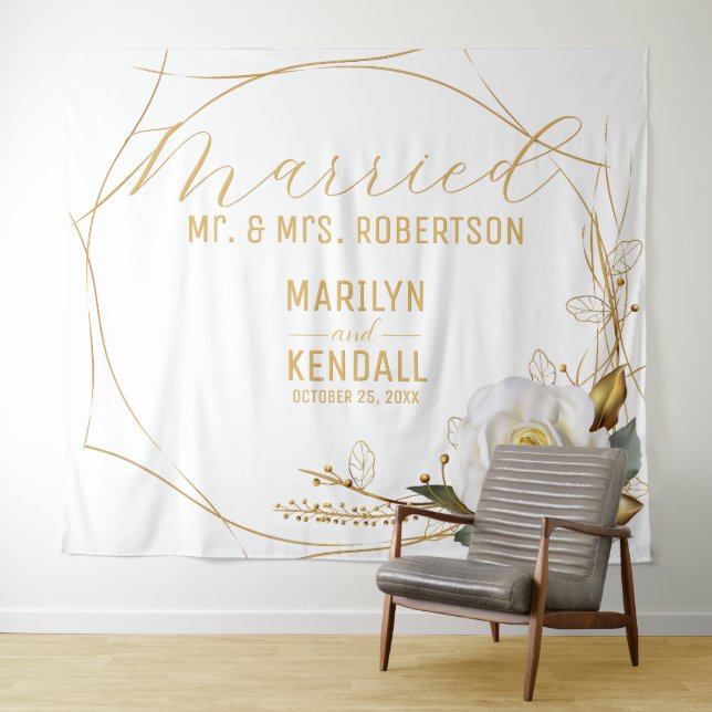 Rose Gold Wedding Background Wandteppich (Beispiel (Horizontal))