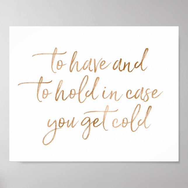 Rose Gold Wedding Blankets 8x10 Zeichen Poster (Vorne)