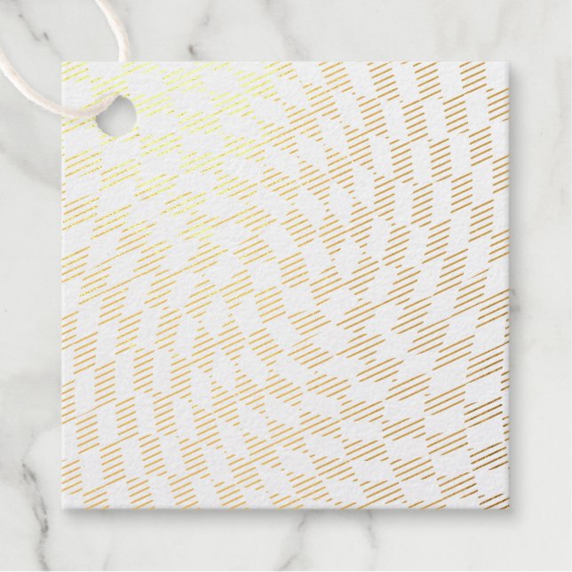 Rose Gold Wedding Collection Karo überprüft Geschenkanhänger (Vorderseite)