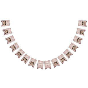 Rose Gold Wedding Elegantes, modernes Foto Wimpelkette