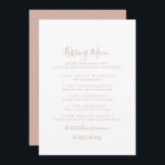 Rose Gold Wedding Kissing Menu Game Card<br><div class="desc">Diese Rose goldene Hochzeitsküsskarte eignet sich hervorragend für einen modernen Hochzeitsempfang. Das schlichte und elegante Design zeichnet sich durch klassische und extravagante Schrift-Typografie in Rose Gold aus.</div>