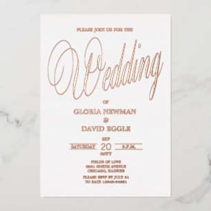Rose Gold Wedding Real Foil Einladung