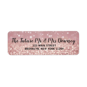 Rose Gold Wedding Rücksendeadressen-Aufkleber