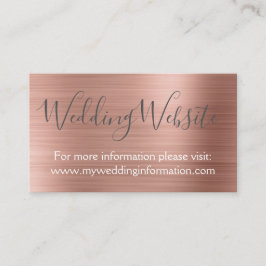Rose Gold Wedding Website Card Beilage Begleitkarte
