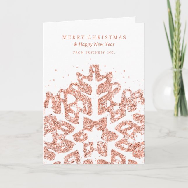 Rose Gold Weihnachten Glitzer Snowflake Corporate (Vorderseite)