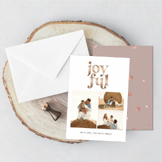 Rose Gold Weihnachts-Weihnachtskarte Foto Feiertagskarte
