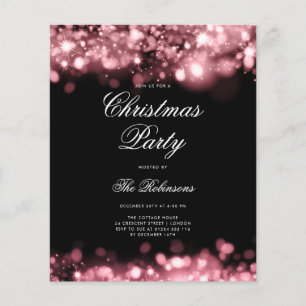 Rose Gold Weihnachtsbeleuchtung Einladungsprogramm Flyer