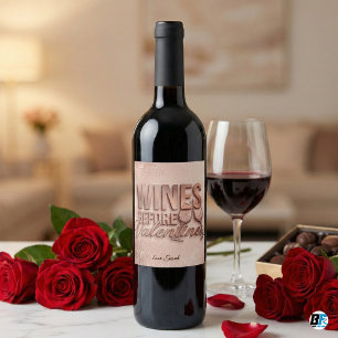 Rose Gold Weine vor Valentinstag Lustige Galentine Weinetikett