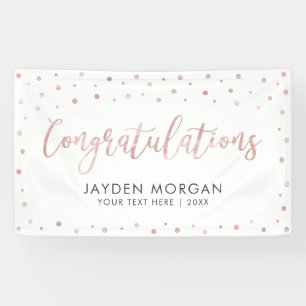 Rose Gold & Weiß   Gratulations-Event-Party Banner