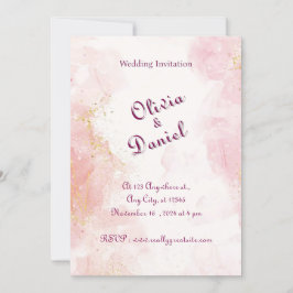 Rose Gold & Weiß Marmor Hochzeitsempfang Einladung