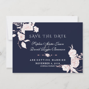 Rose Gold Weiße Blumen Rahmen Hochzeit Save The Date